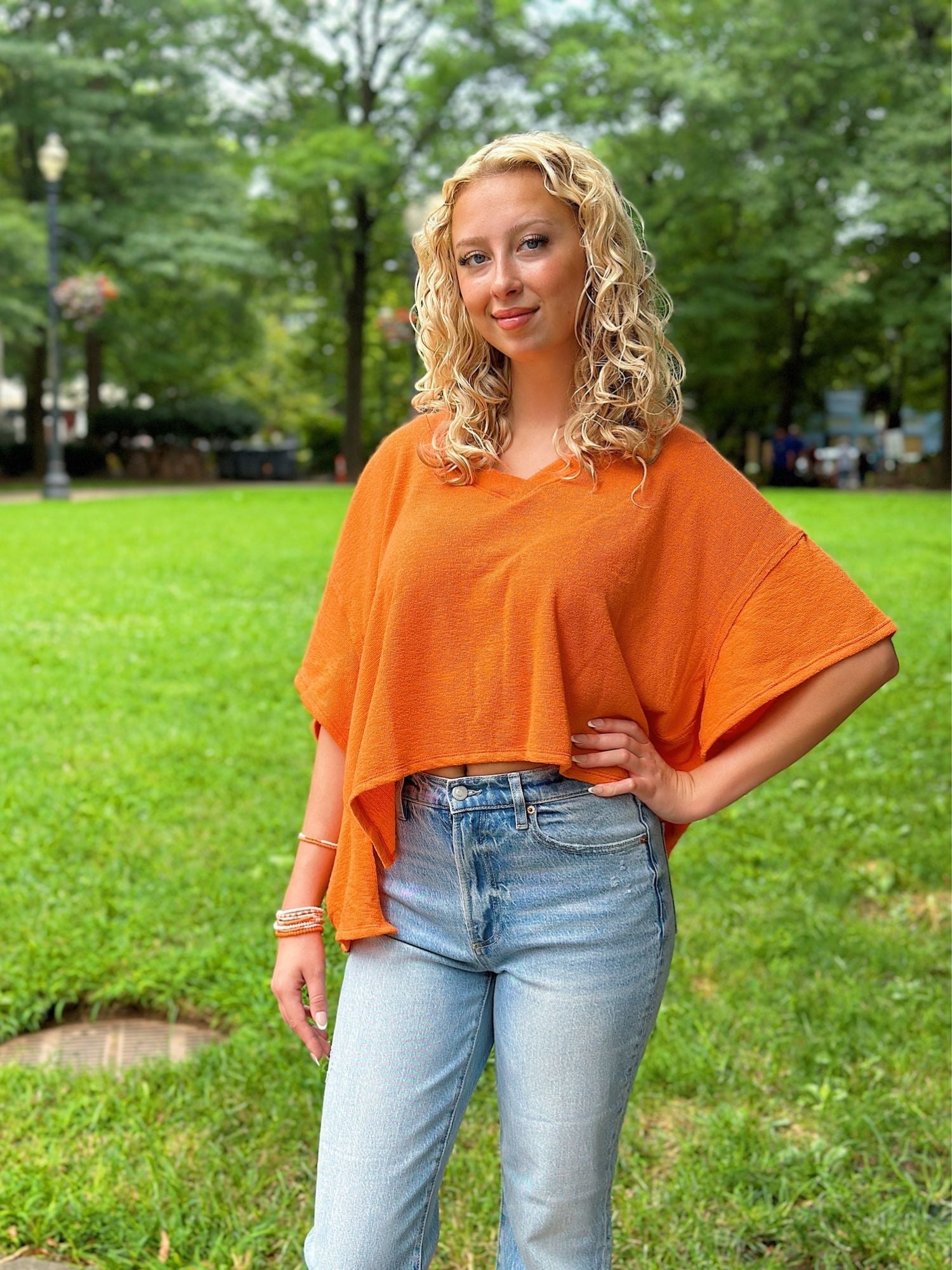 V-Neck Oversized Knit Top – Bliss