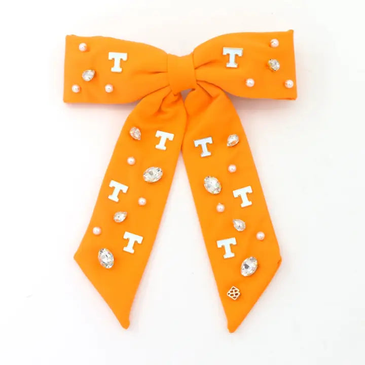 briana cannon university of tennessee bow barrette in orange-front view