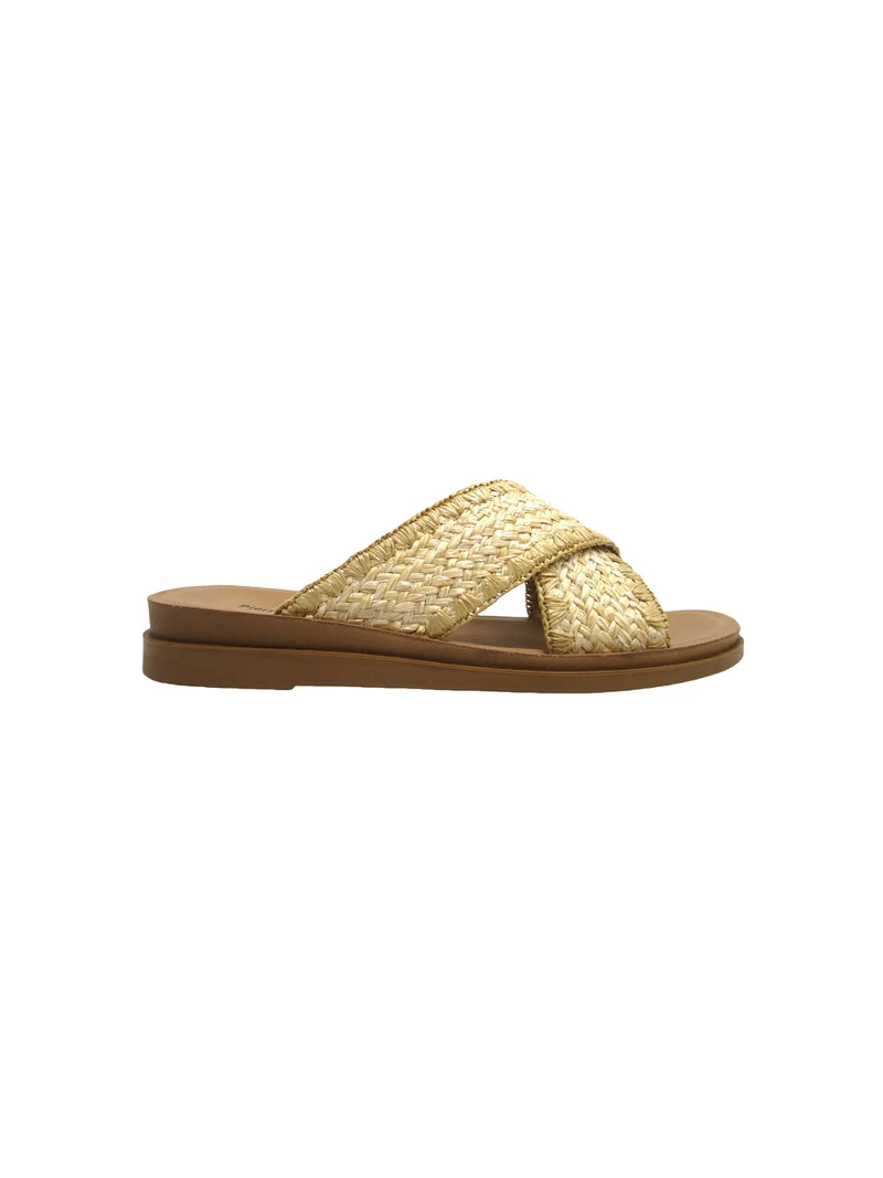 Pierre Dumas Caliso 2 Cross Weave Sandal Natural
