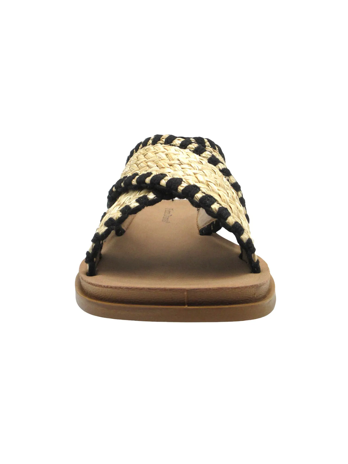 Pierre Dumas Caliso 2 Cross Weave Sandal Natural Black Combo