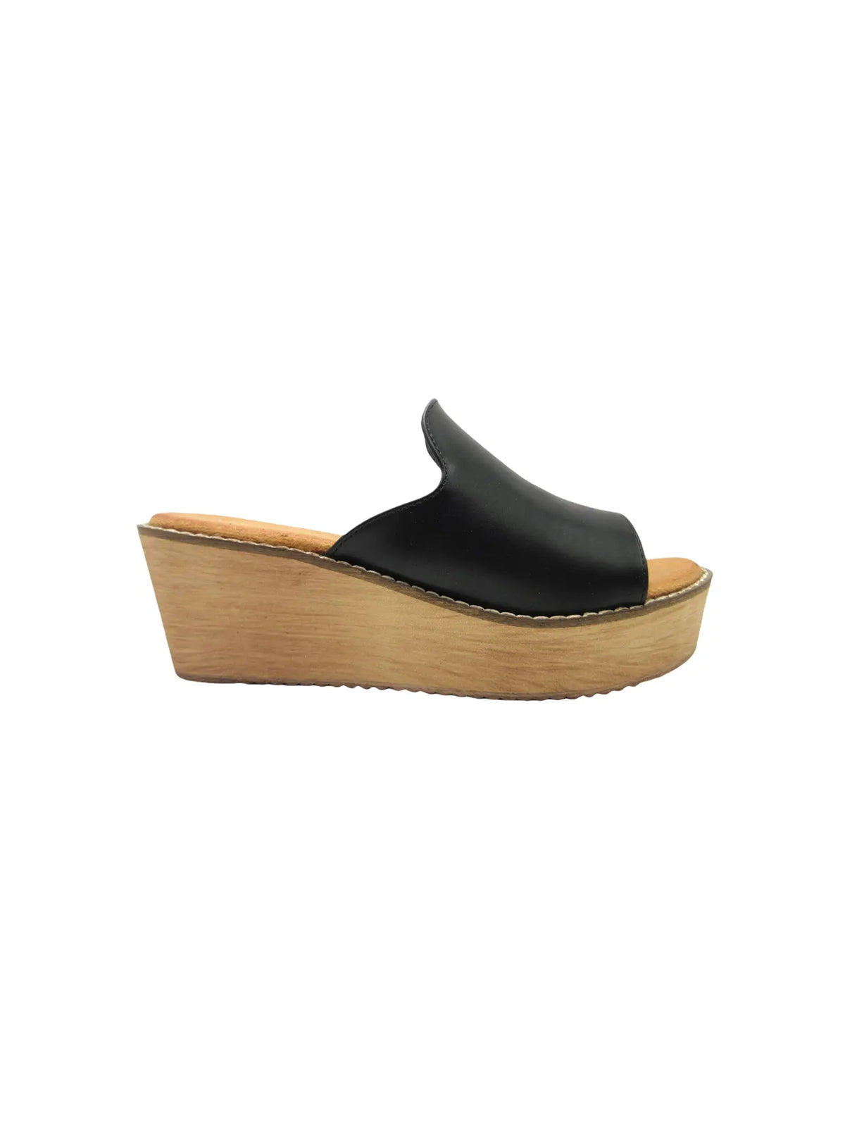 Pierre Dumas Elba 1 Wave Strap Wedge Sandal Black