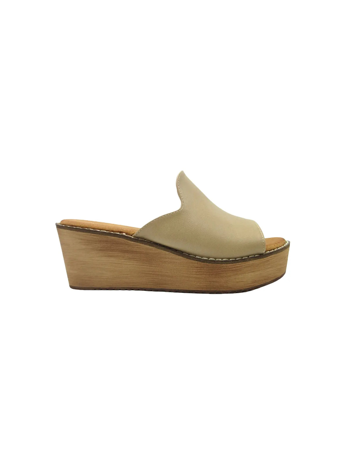 Pierre Dumas Elba 1 Wave Strap Wedge Sandal Nude