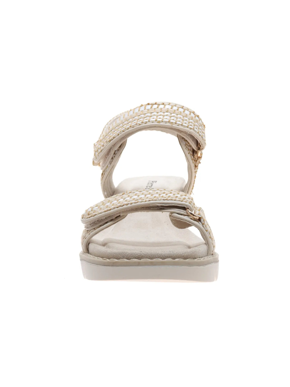 Pierre Dumas Expand 3 Heel Strap Wedge Sandal Cream Combo