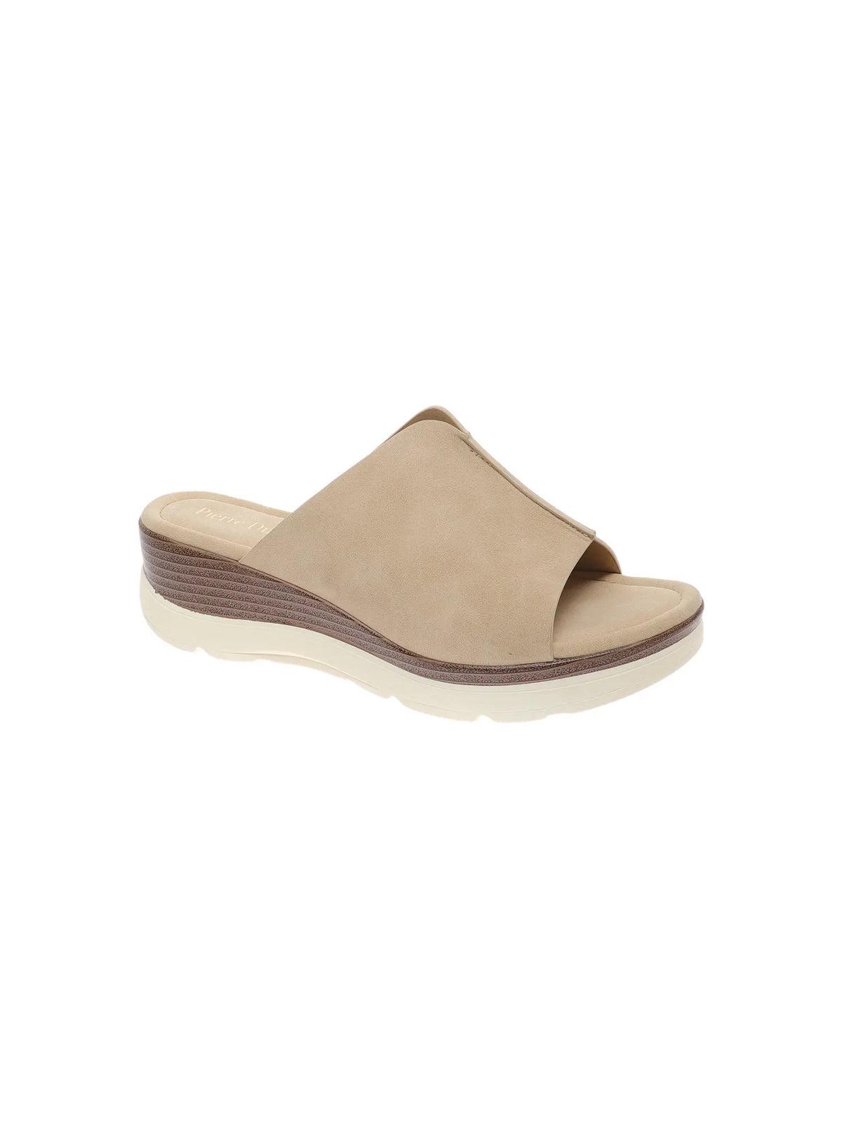 Pierre Dumas Tala 1 Platform Slide Sandal Nude Nubuck