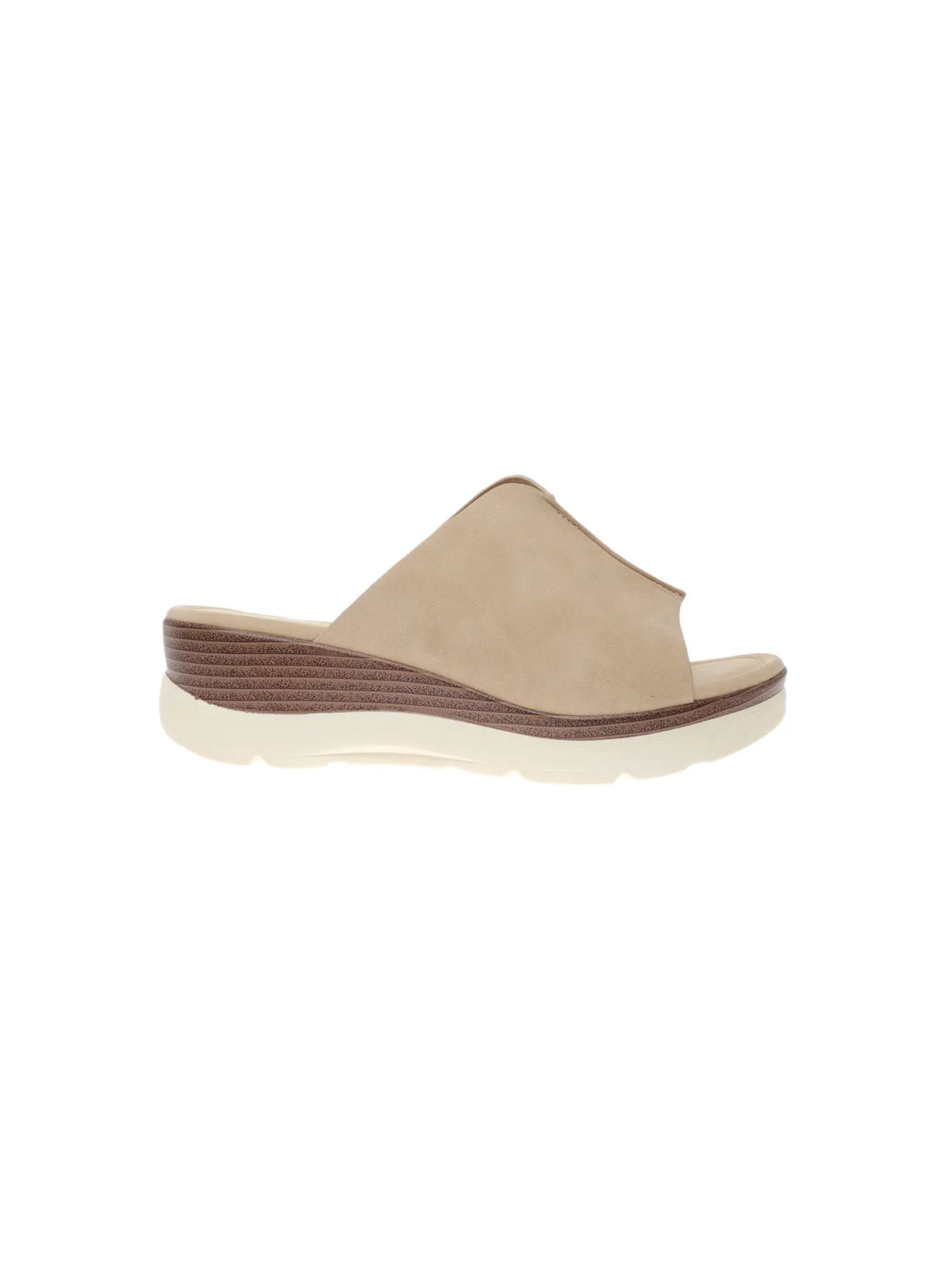 Pierre Dumas Tala 1 Platform Slide Sandal Nude Nubuck