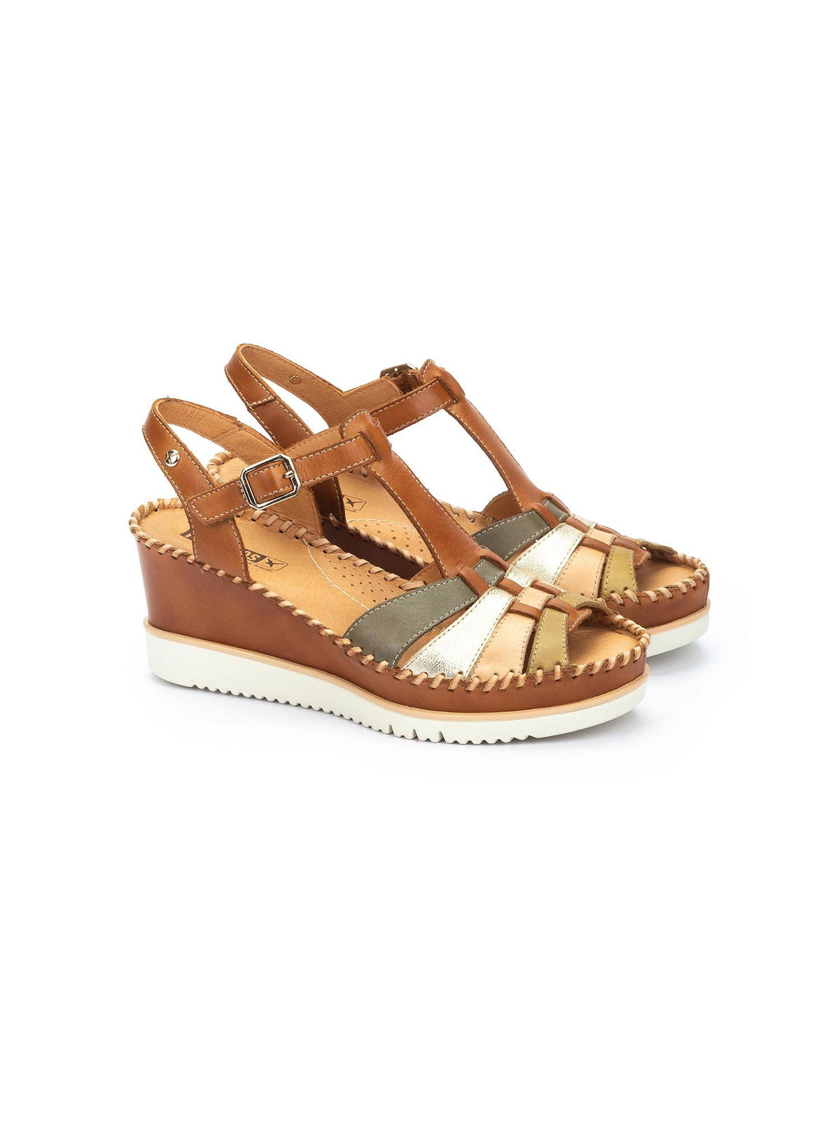 Pikolinos Aguadulce Wedge Sandals Brandy Leather