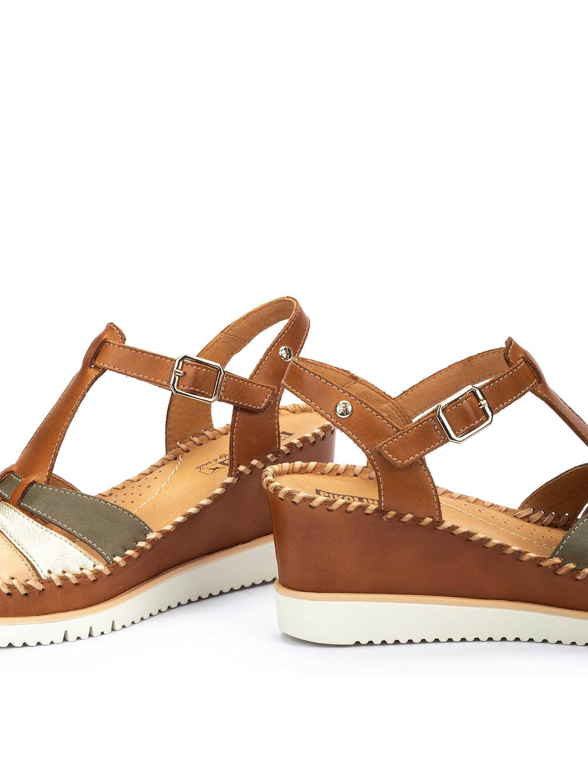 Pikolinos Aguadulce Wedge Sandals Brandy Leather