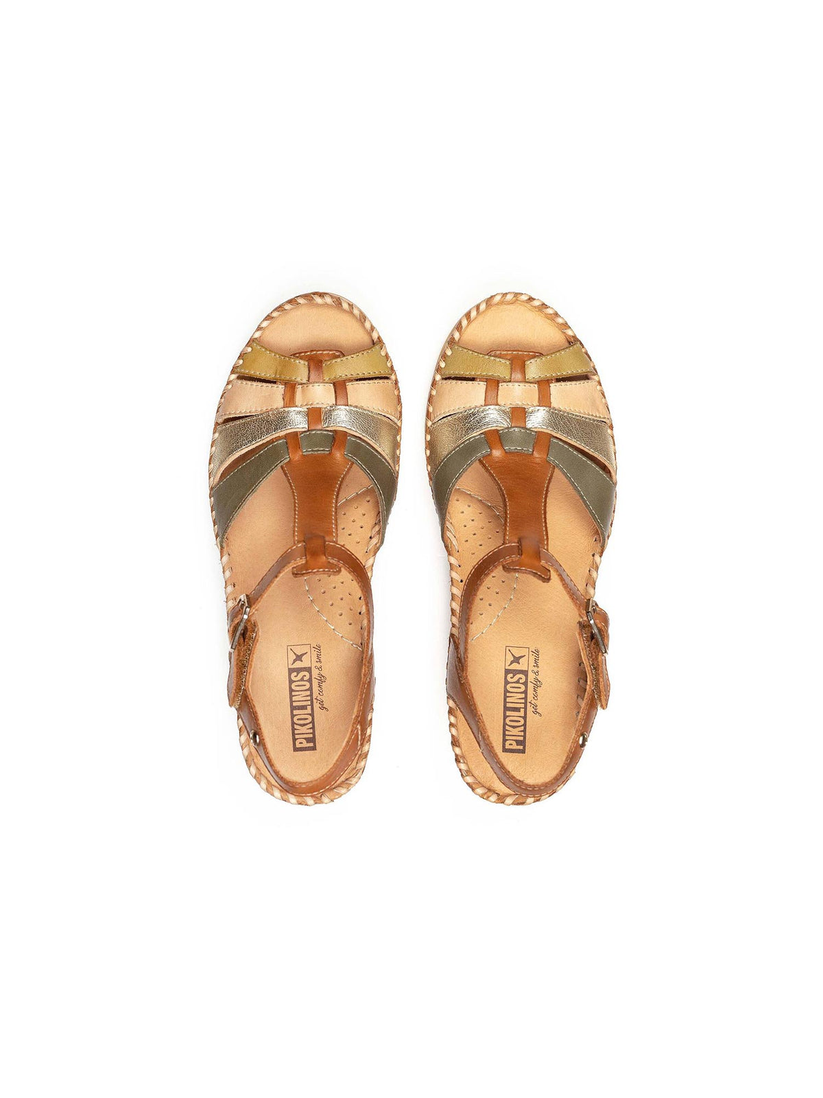 Pikolinos Aguadulce Wedge Sandals Brandy Leather