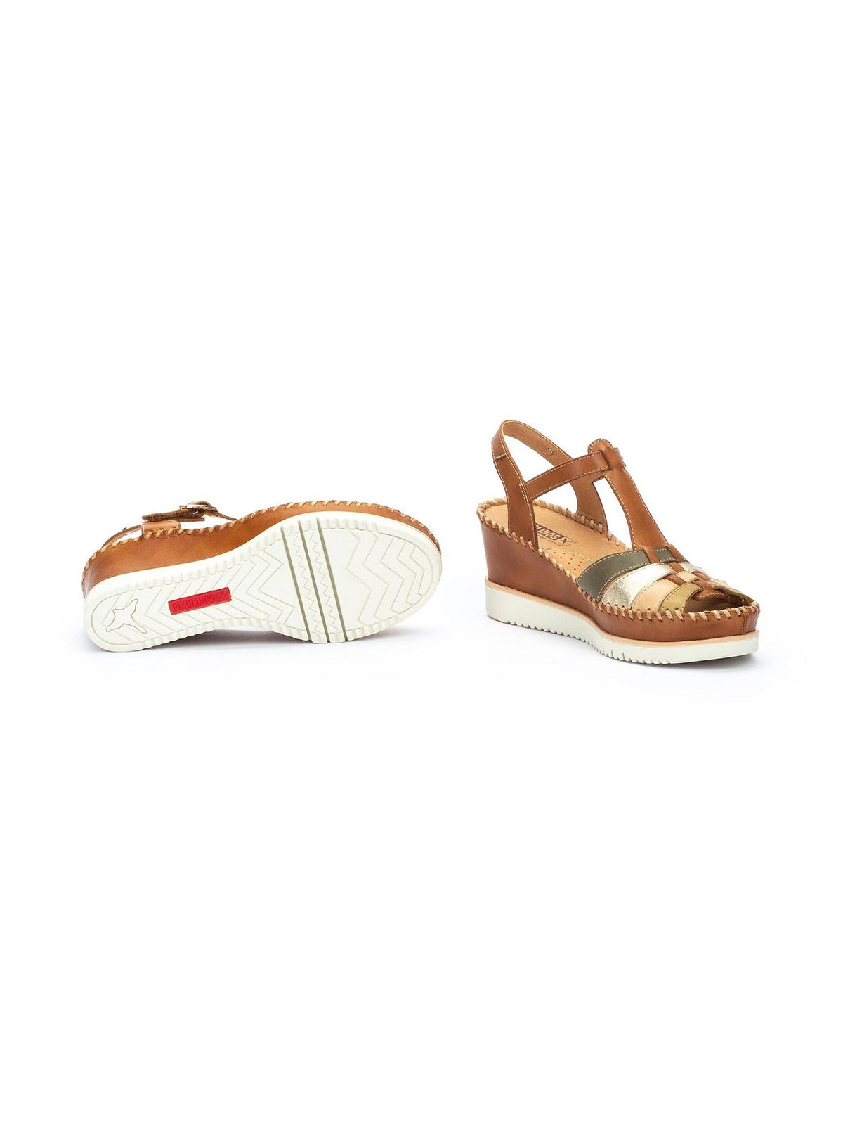Pikolinos Aguadulce Wedge Sandals Brandy Leather