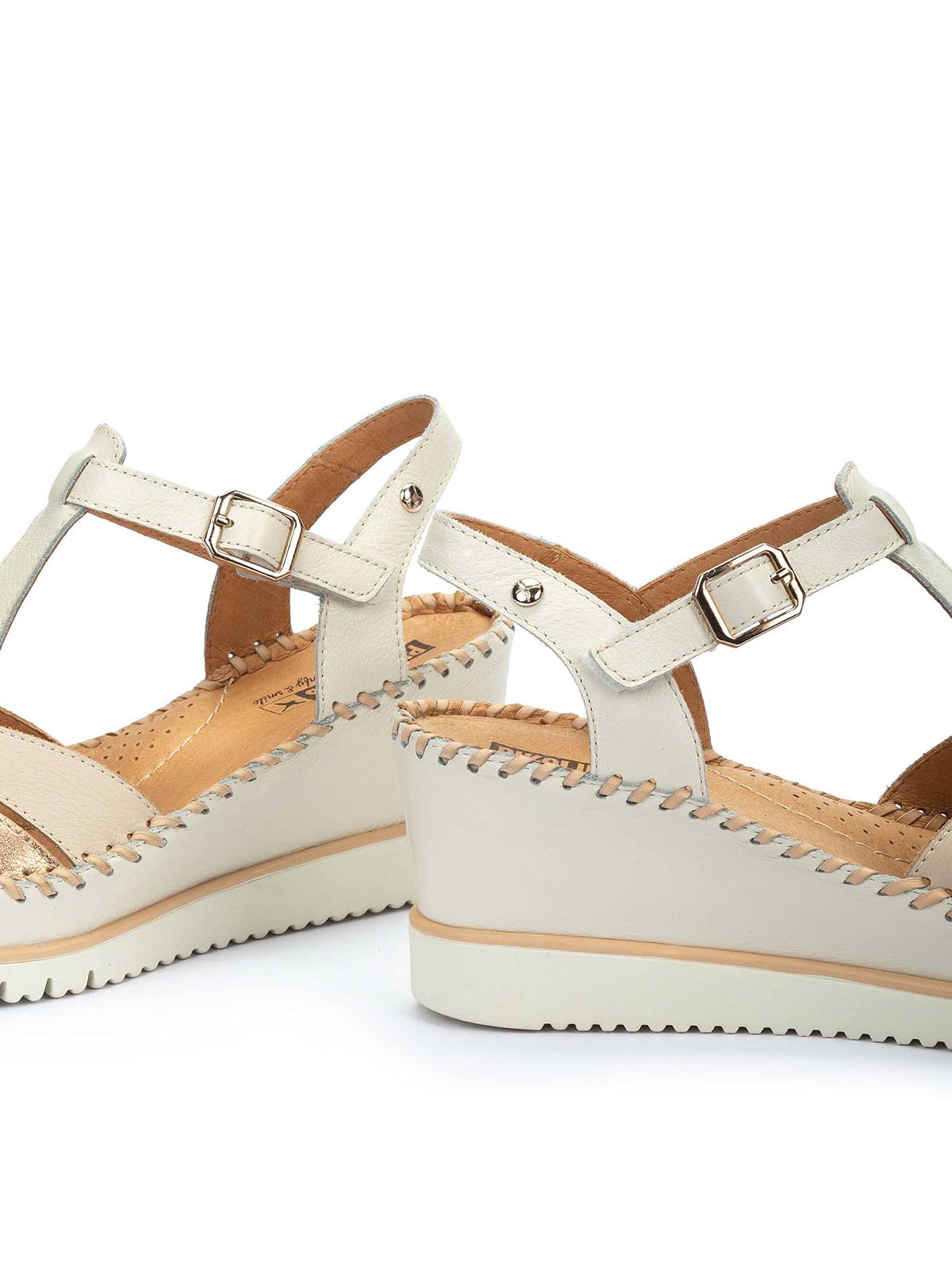 Pikolinos Aguadulce Wedge Sandals Nata Leather