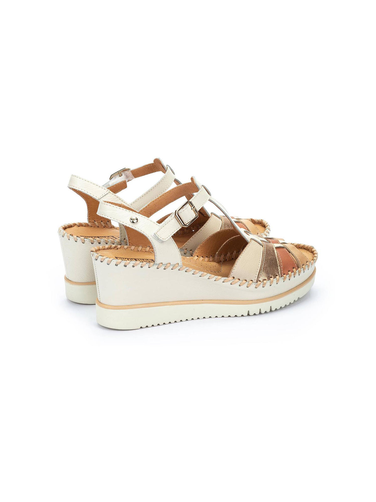 Pikolinos Aguadulce Wedge Sandals Nata Leather