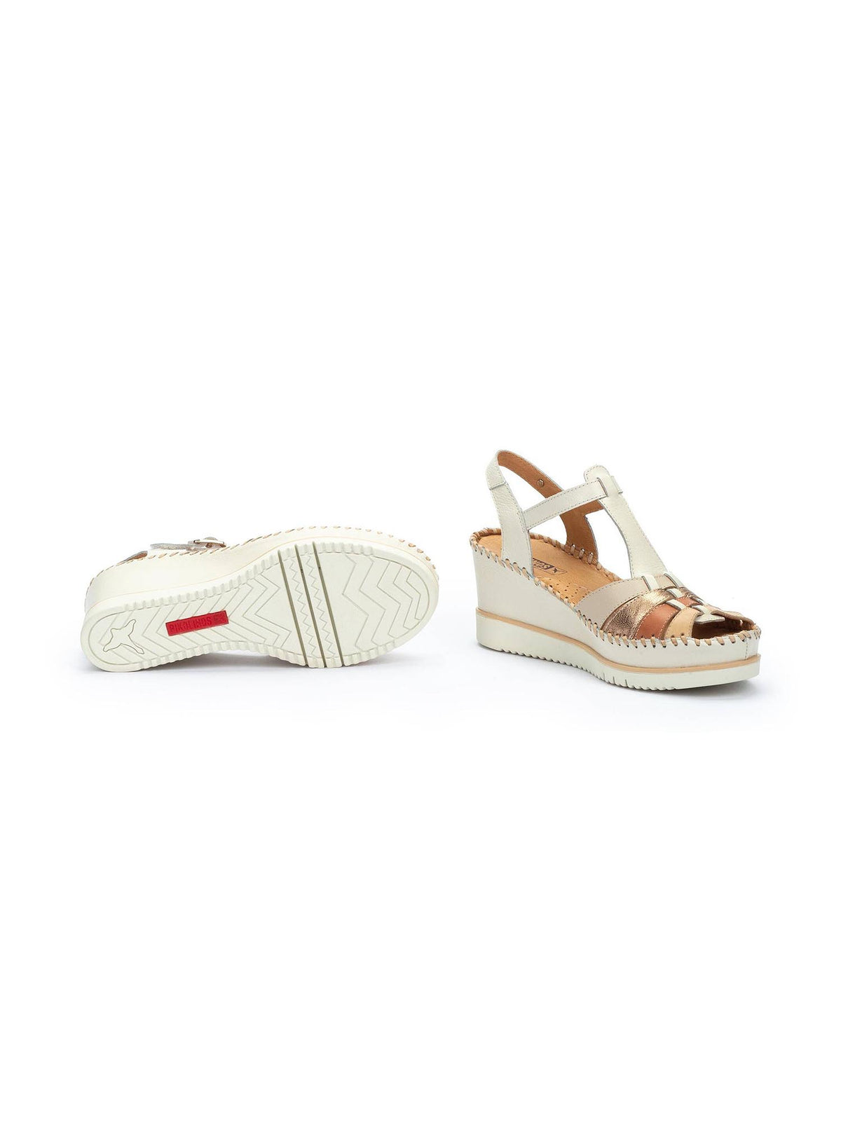 Pikolinos Aguadulce Wedge Sandals Nata Leather