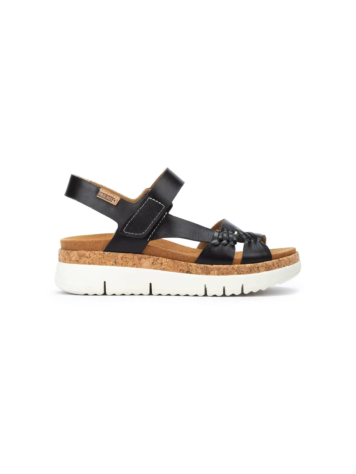 Pikolinos Palma Platform Leather Sandals Black