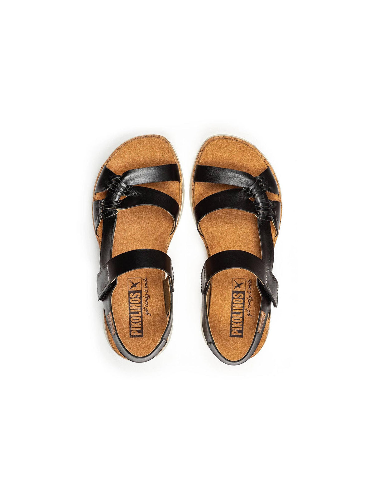 Pikolinos Palma Platform Leather Sandals Black