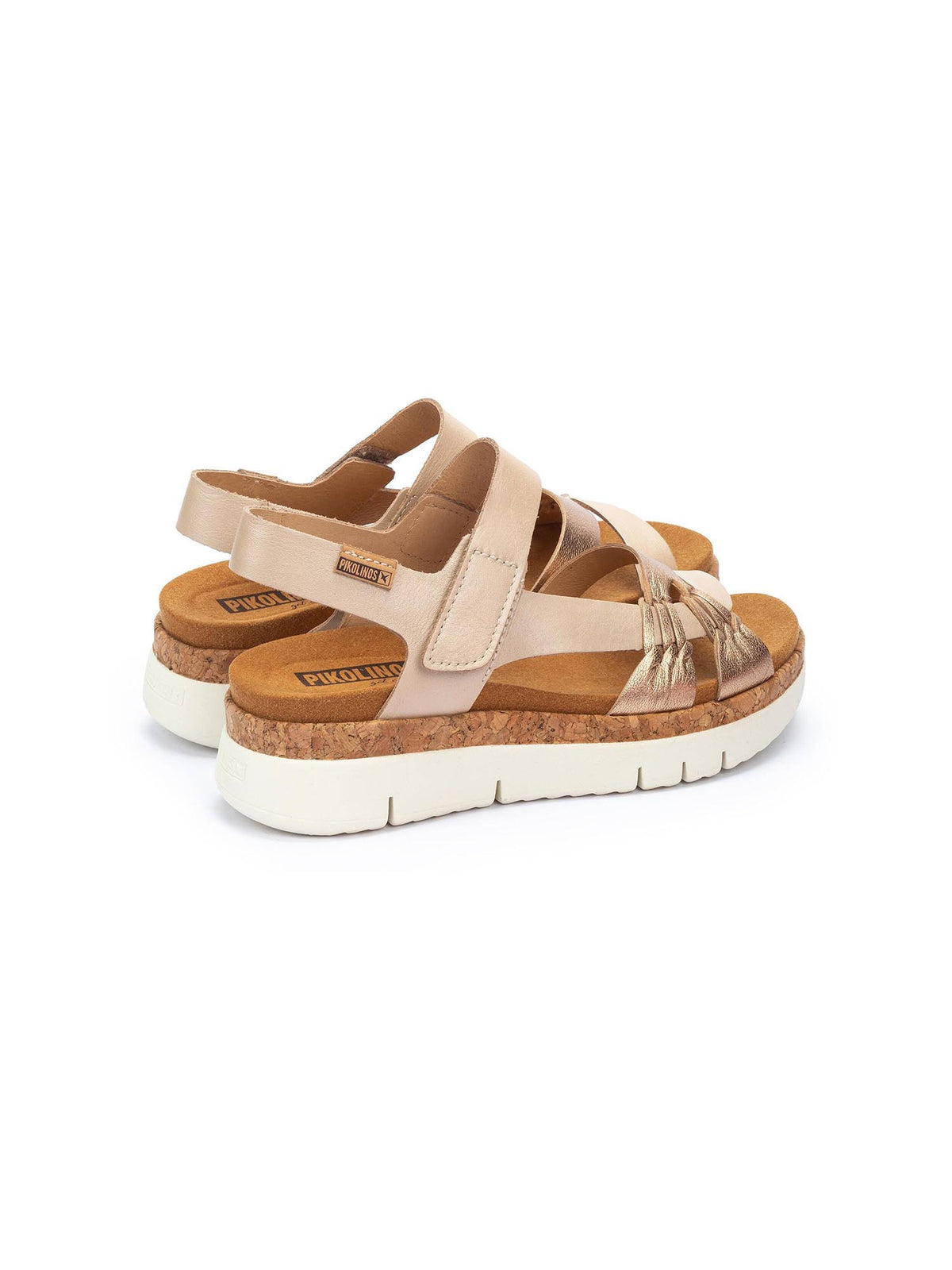 Pikolinos Palma Platform Sandals Champagne Metallic Leather
