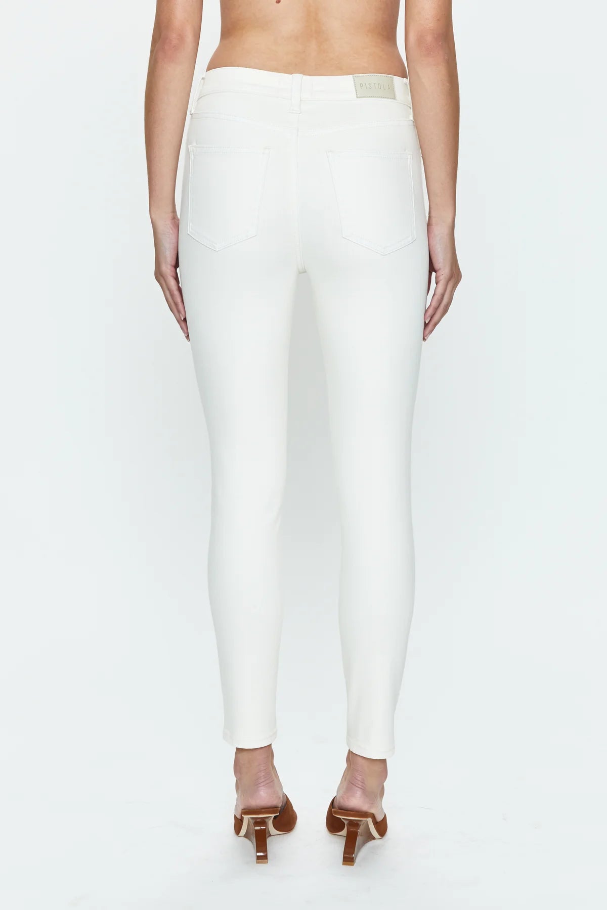 pistola aline high rise skinny jeans in eggshell-back