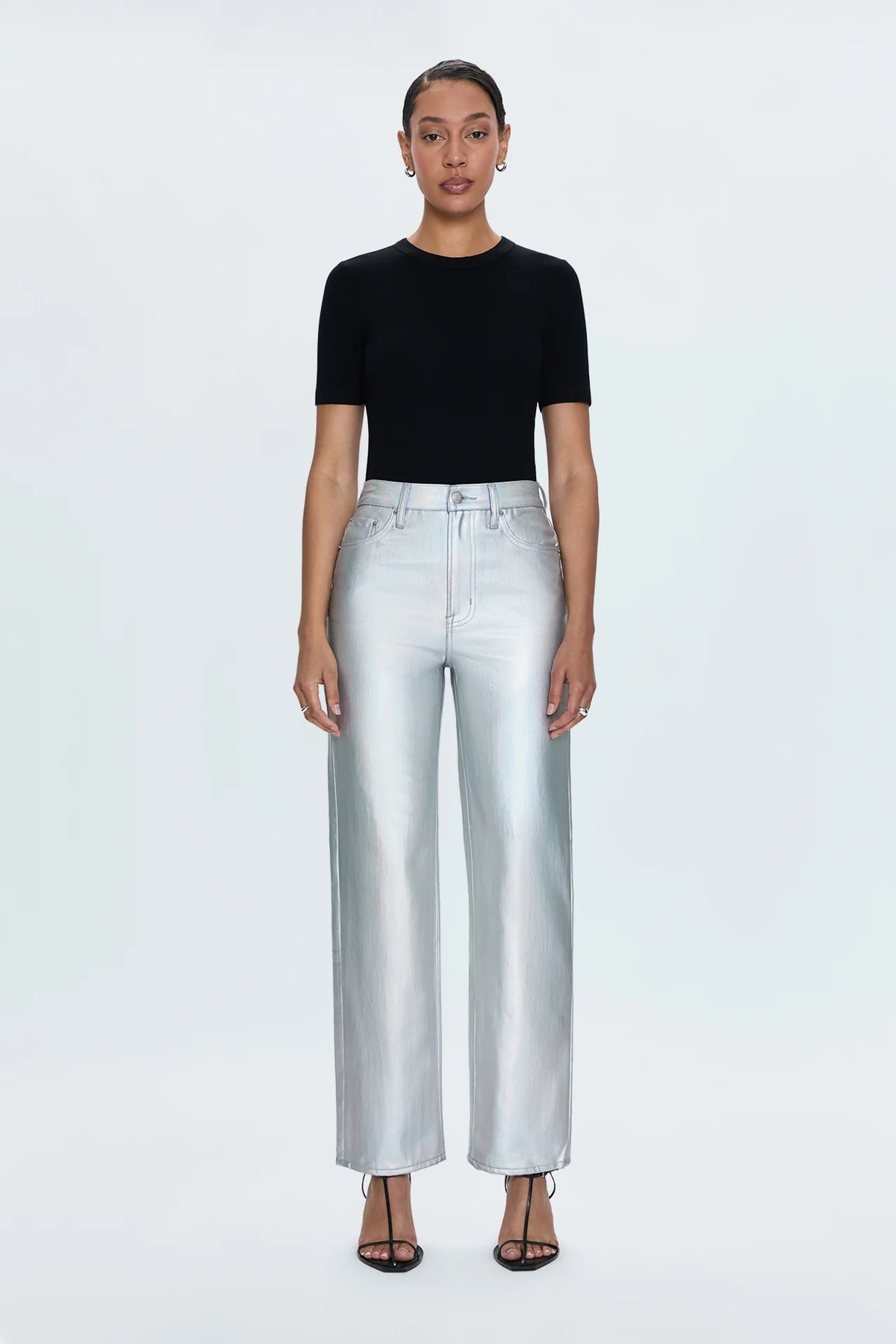 Pistola Cassie Super High-Rise Straight: Coated Prism