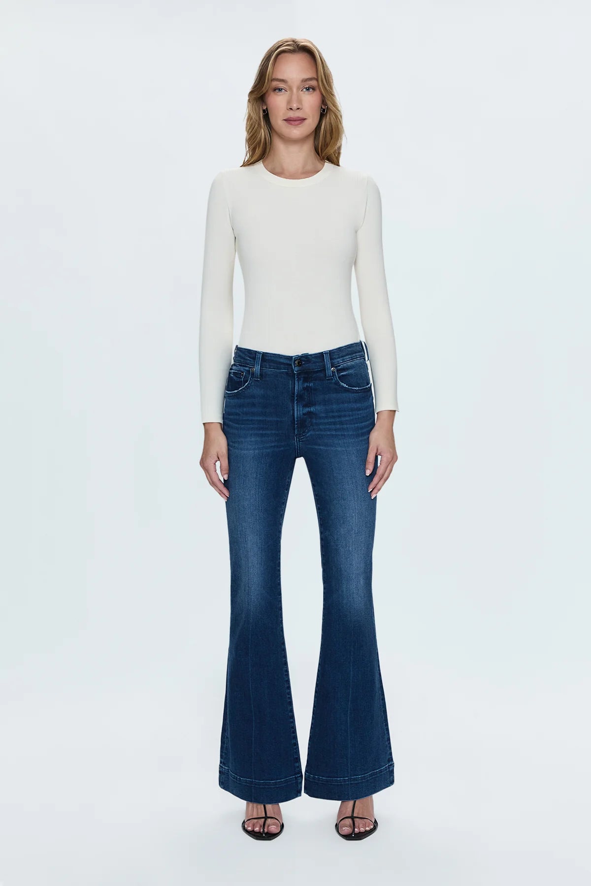 Pistola Kinsley Mid Rise Ultra Flare Jeans in Modern-front