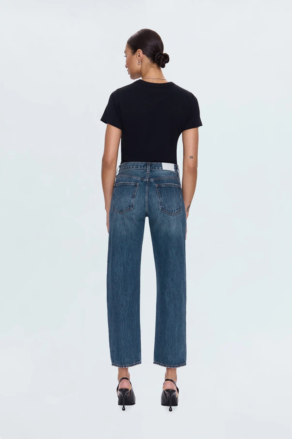 Pistola Lexi Mid-Rise Bowed Straight Leg Jean in Artisan