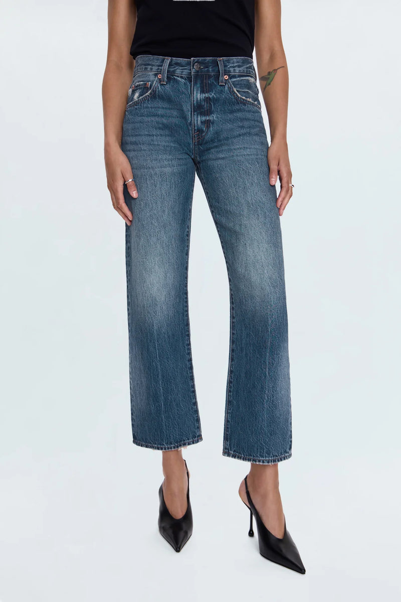Pistola Lexi Mid-Rise Bowed Straight Leg Jean in Artisan