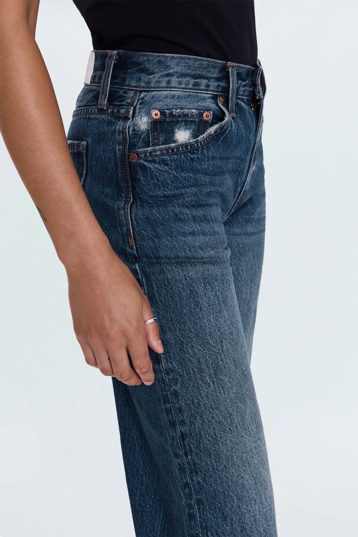 Pistola Lexi Mid-Rise Bowed Straight Leg Jean in Artisan