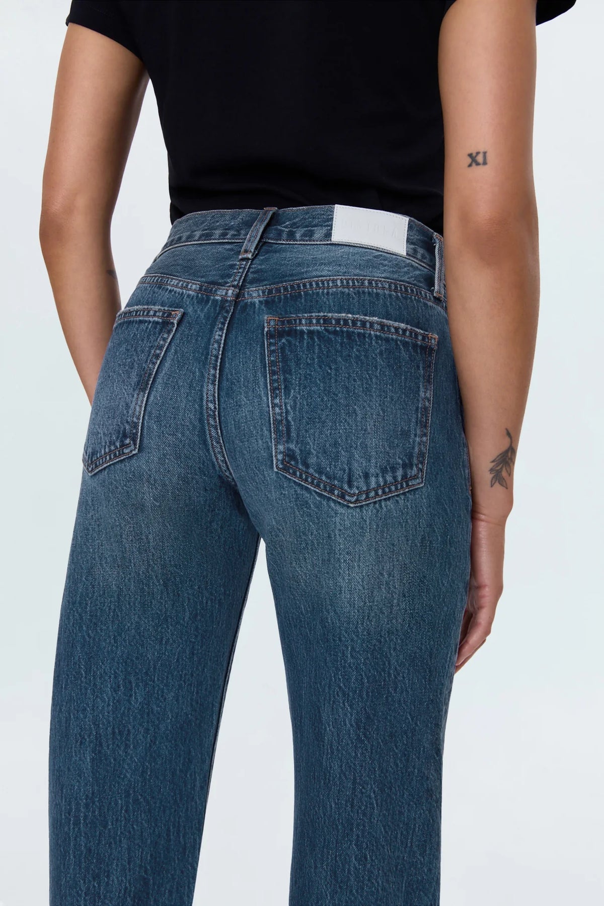 Pistola Lexi Mid-Rise Bowed Straight Leg Jean in Artisan