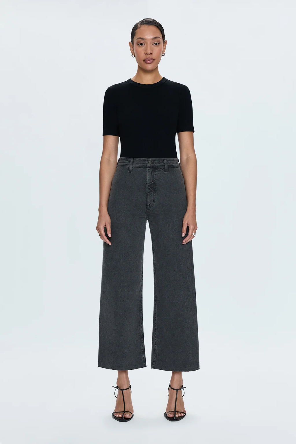 Pistola Penny Crop High-Rise Wide Leg Jean: Antique Graphite – Bliss
