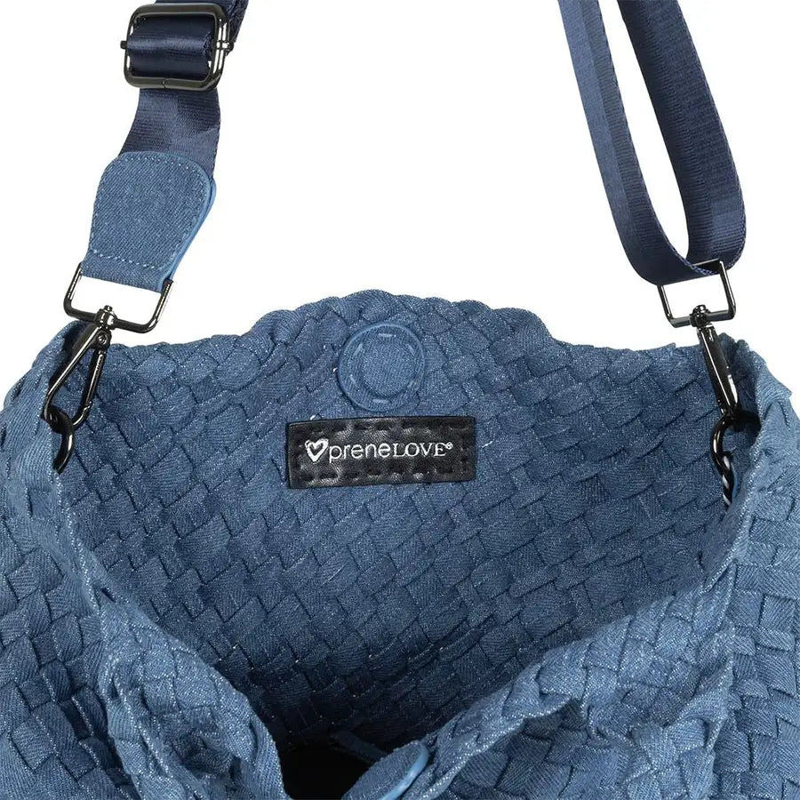 preneLOVE Brandon Small Woven Tote Bag Denim Jeans