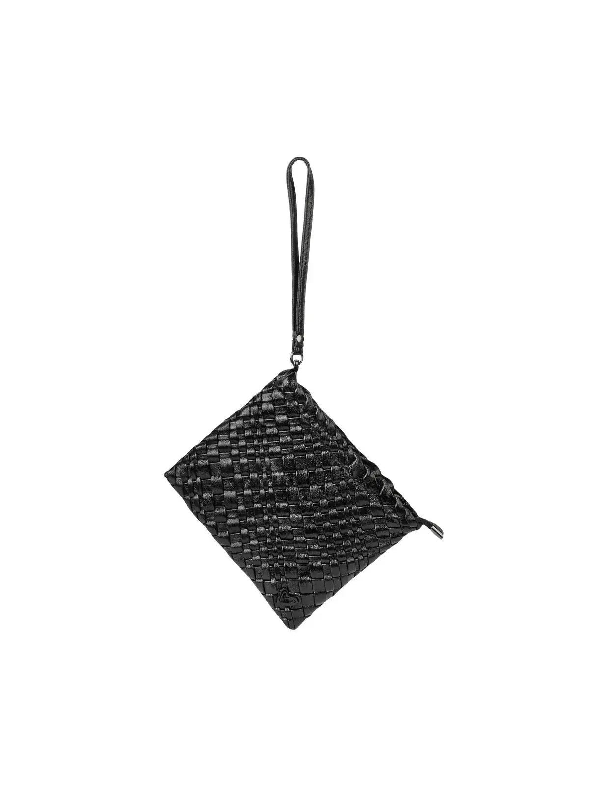 preneLOVE Brandon Small Woven Tote Bag Metallic Black