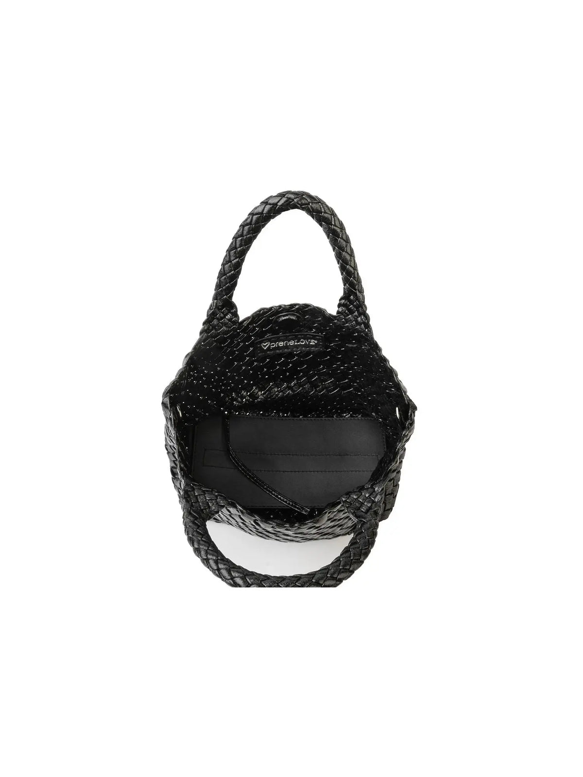 preneLOVE Brandon Small Woven Tote Bag Metallic Black