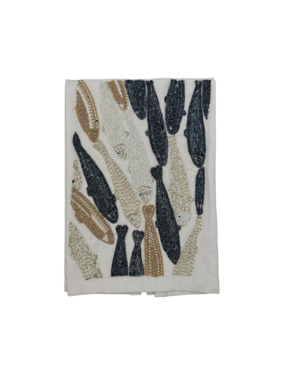 Saint Austin Company Sardines Beaded Tea Towel