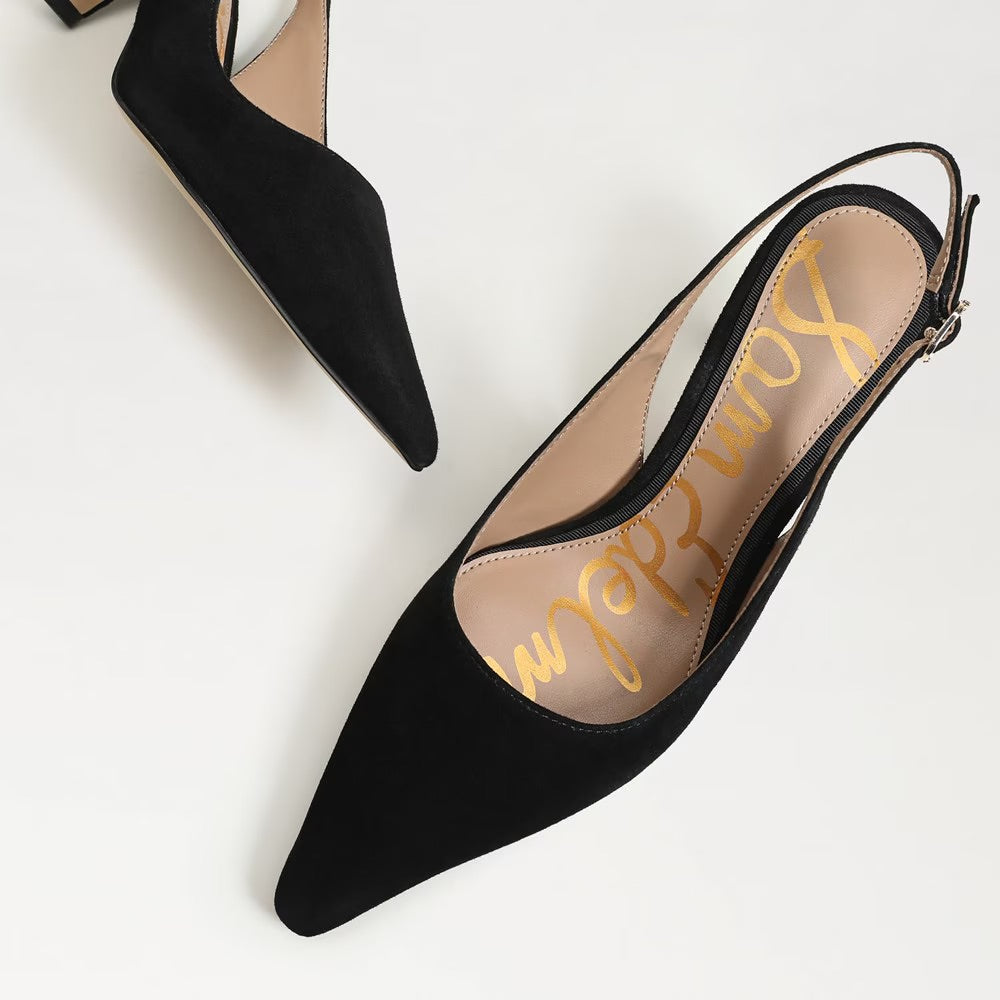 Sam Edelman Bianka Sling-Back Pump Black Suede
