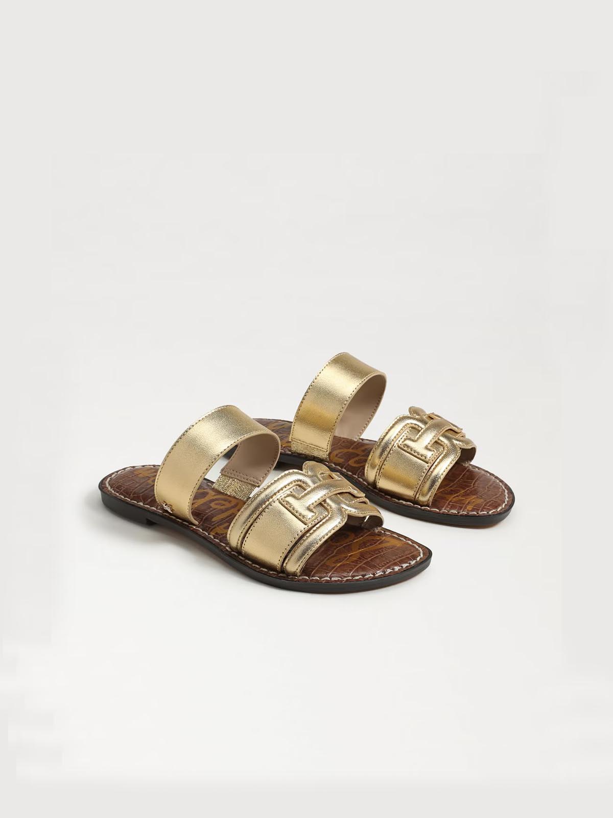 Sam Edelman Gabi Leather Slide Sandal Amber Gold