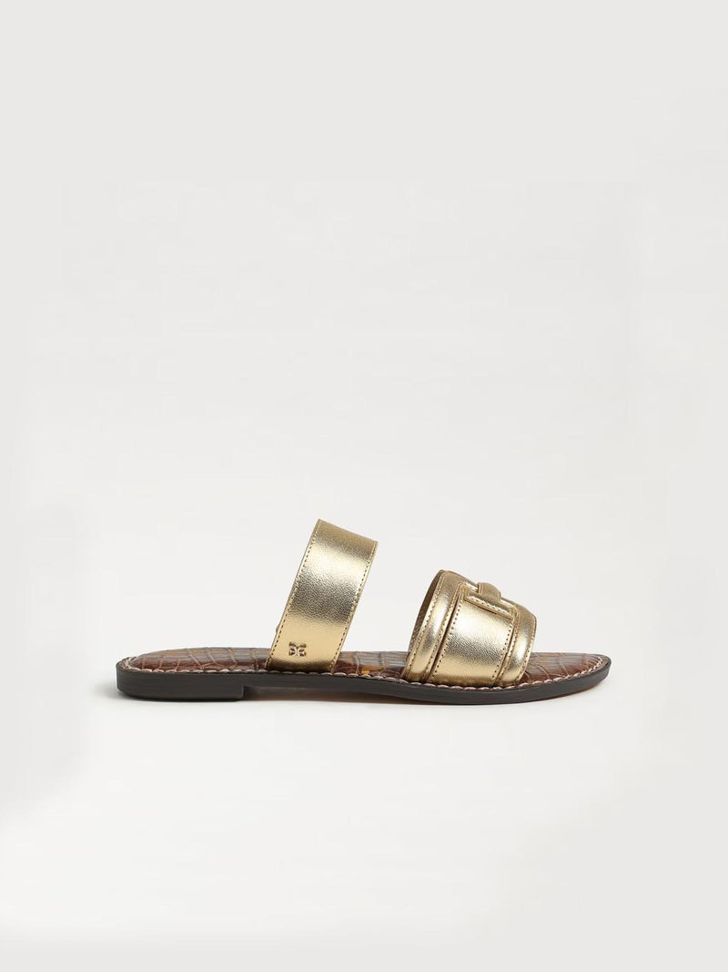 Sam Edelman Gabi Leather Slide Sandal Amber Gold