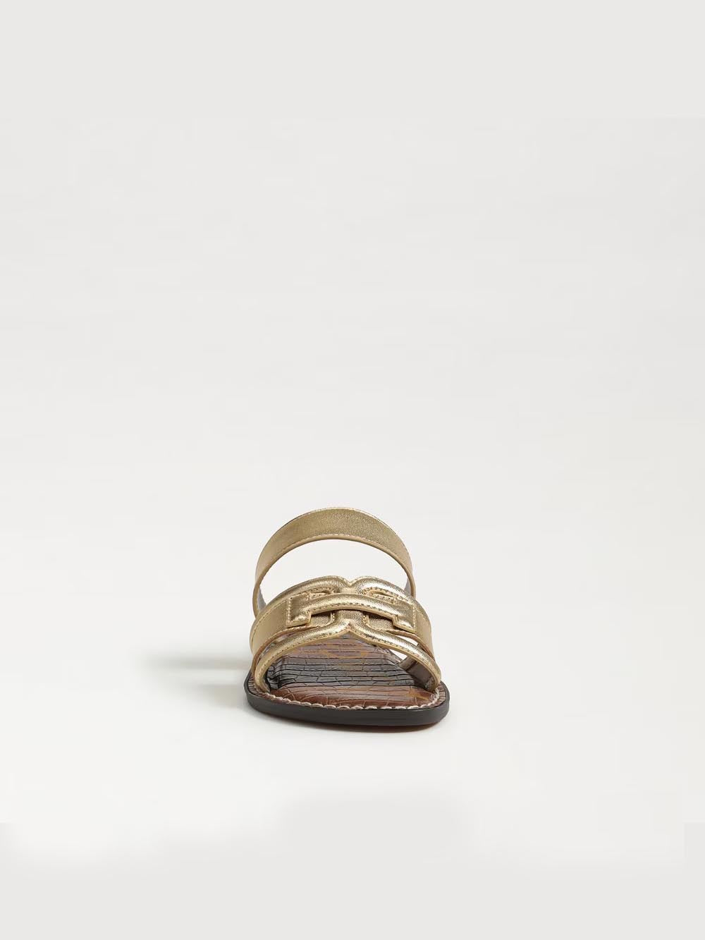 Sam Edelman Gabi Leather Slide Sandal Amber Gold