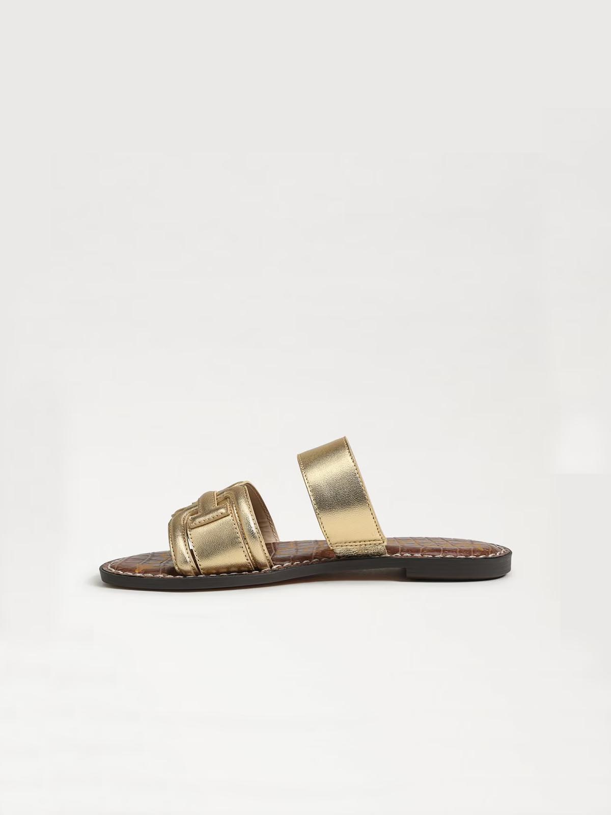 Sam Edelman Gabi Leather Slide Sandal Amber Gold