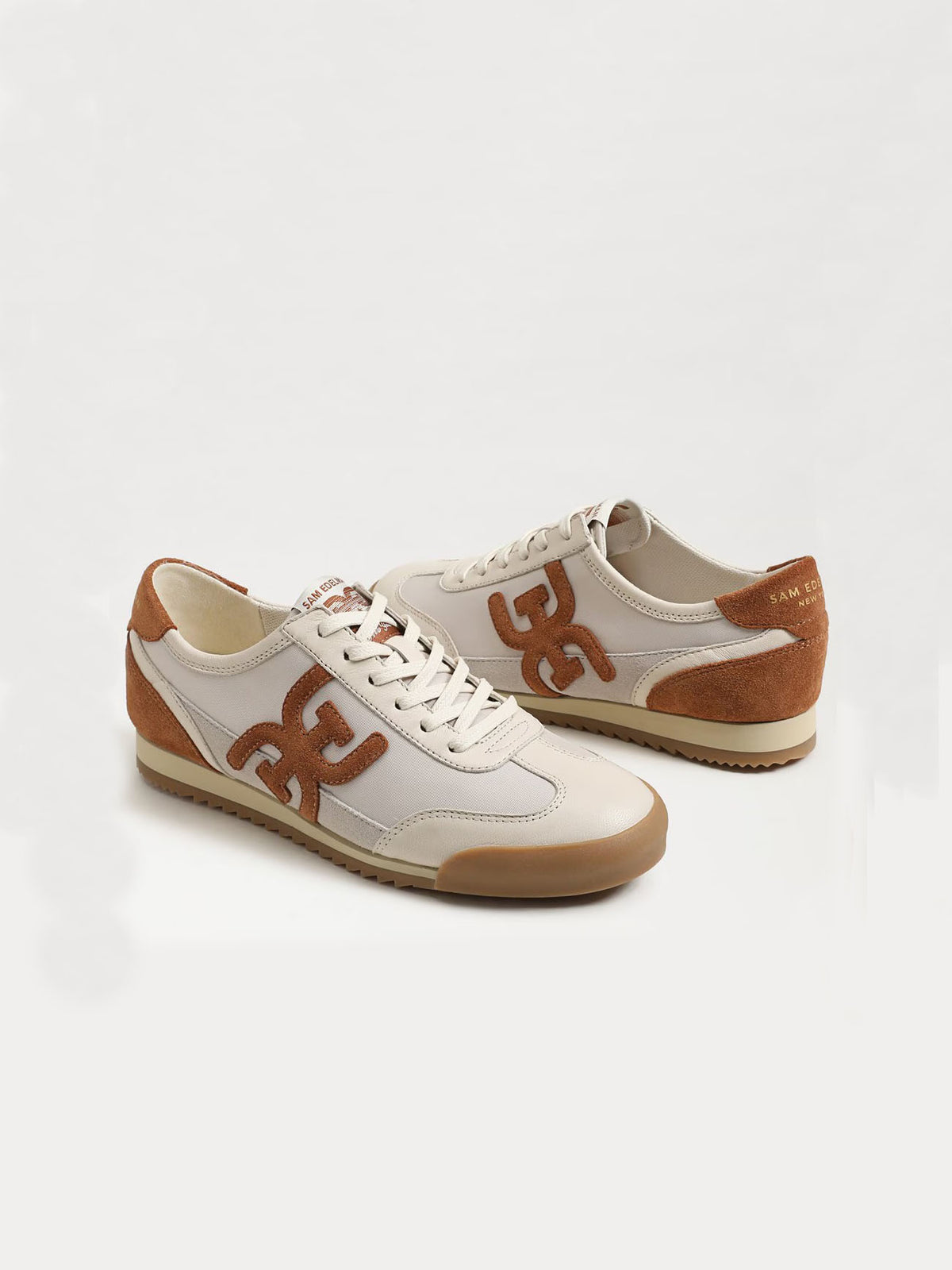 Sam Edelman Ivey Lace Up Sneaker Modern Ivory Frontier Brown