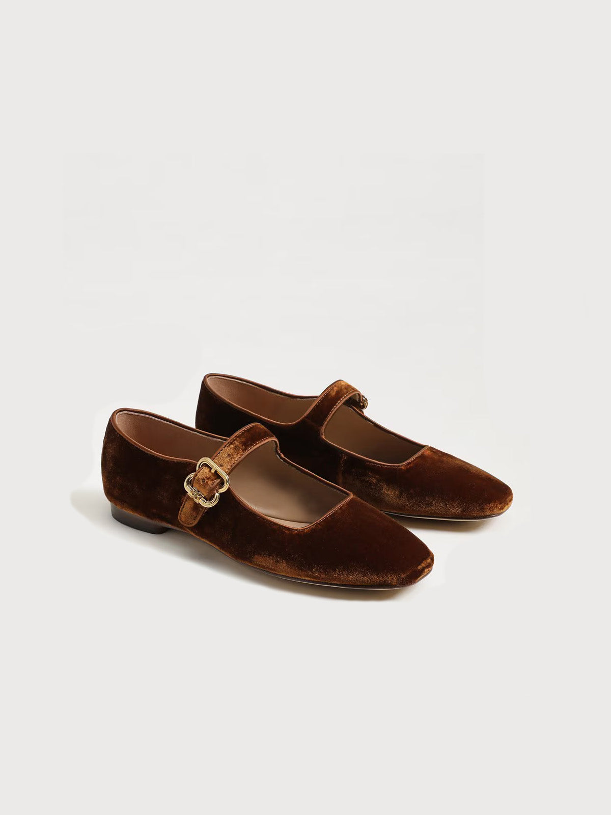 Sam Edelman Michaela Mary Jane Flat Spiced Caramel Brown Velvet