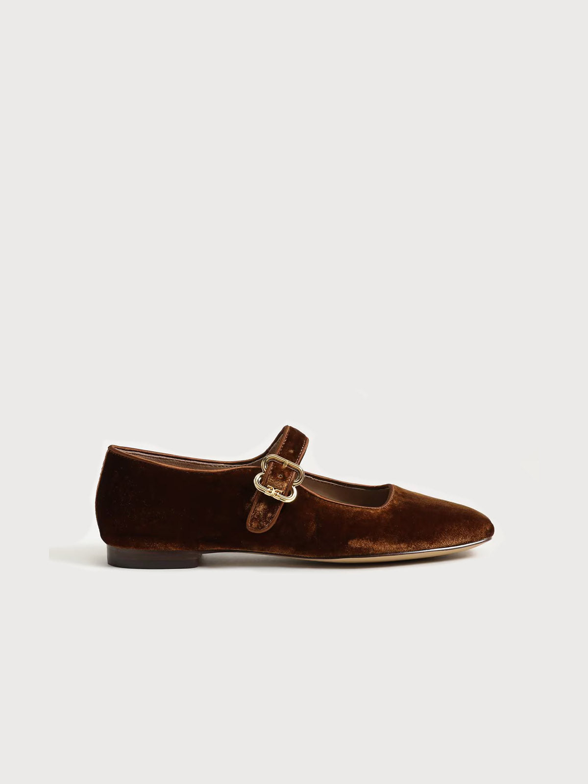 Sam Edelman Michaela Mary Jane Flat Spiced Caramel Brown Velvet