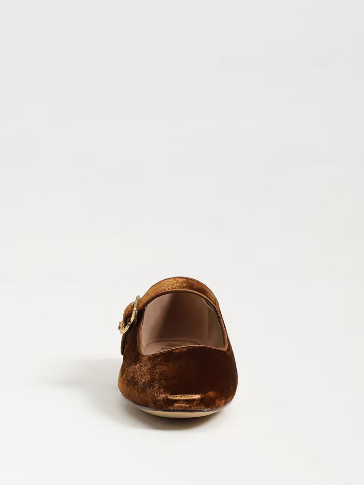 Sam Edelman Michaela Mary Jane Flat Spiced Caramel Brown Velvet