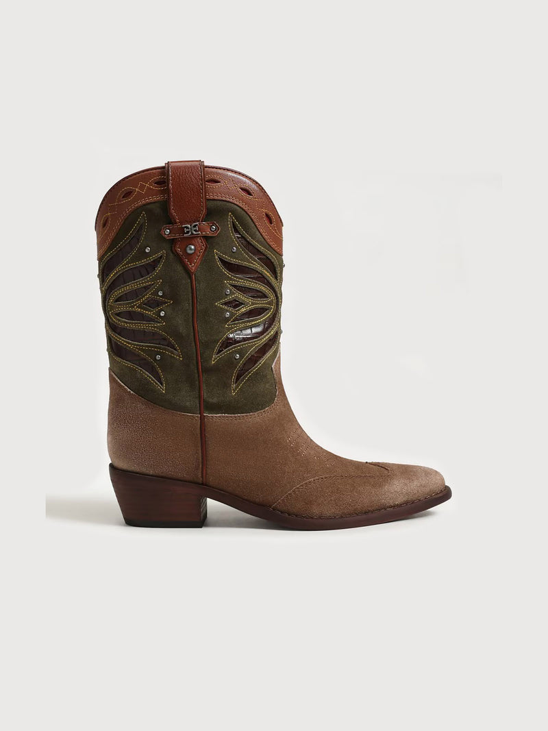 Sam Edelman Rylin Western Boot Light Terra Suede