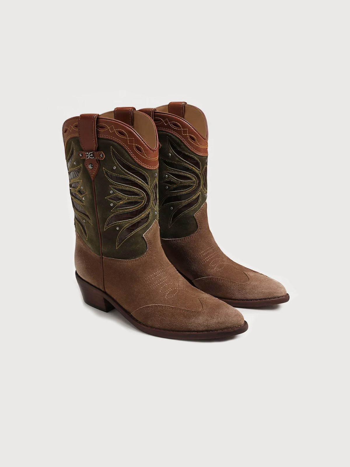 Sam Edelman Rylin Western Boot Light Terra Suede