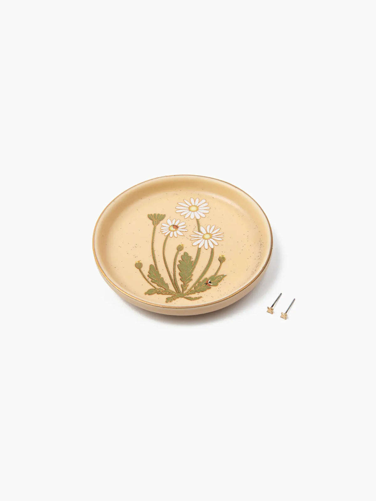 Scout Curated Wears Jewelry Dish and Stud Earring Set Daisy Vanilla