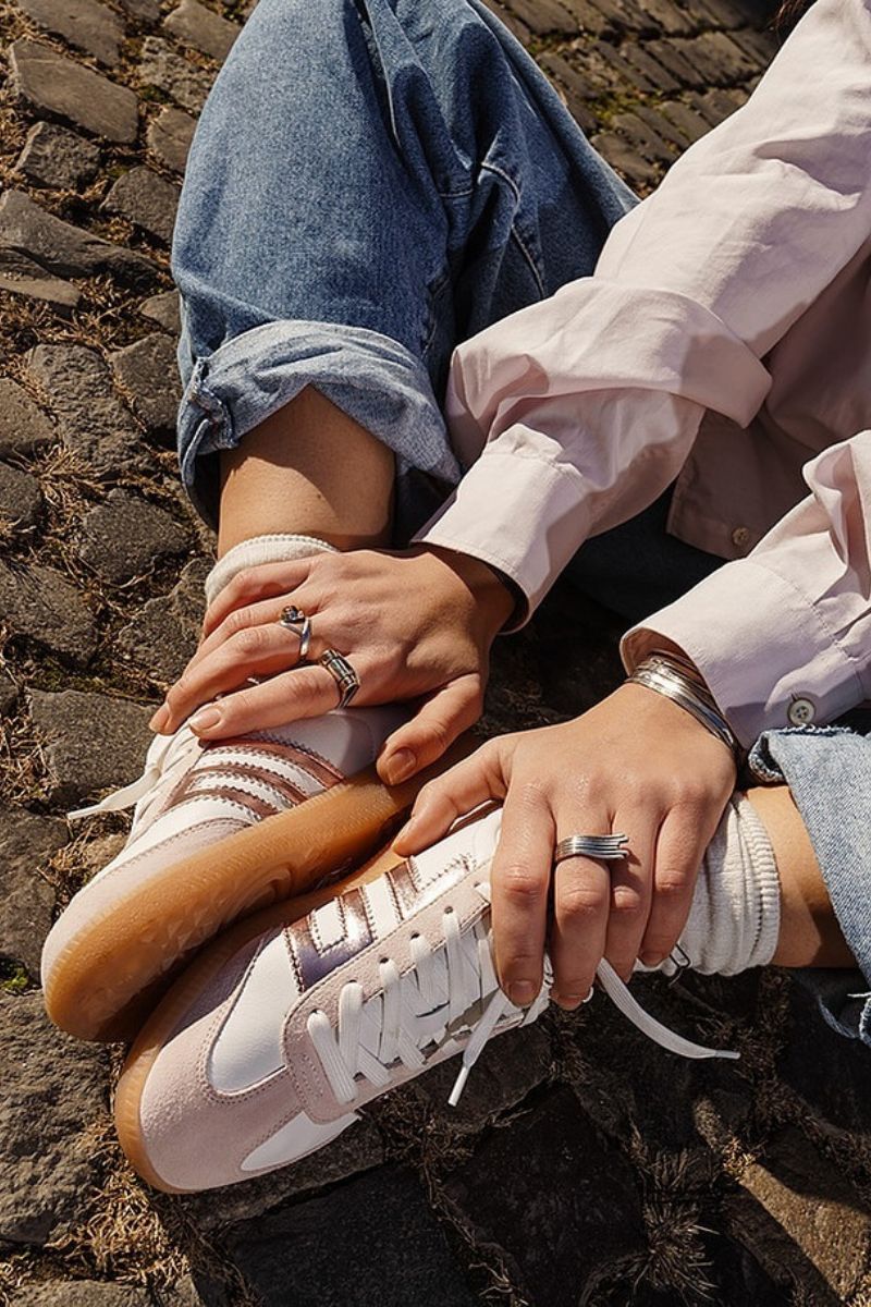 Shop Summer Sneakers & Tennis Shoes from Back 70 at Bliss Knoxville Back 70 Pink Cloud Metallic Sneaker
