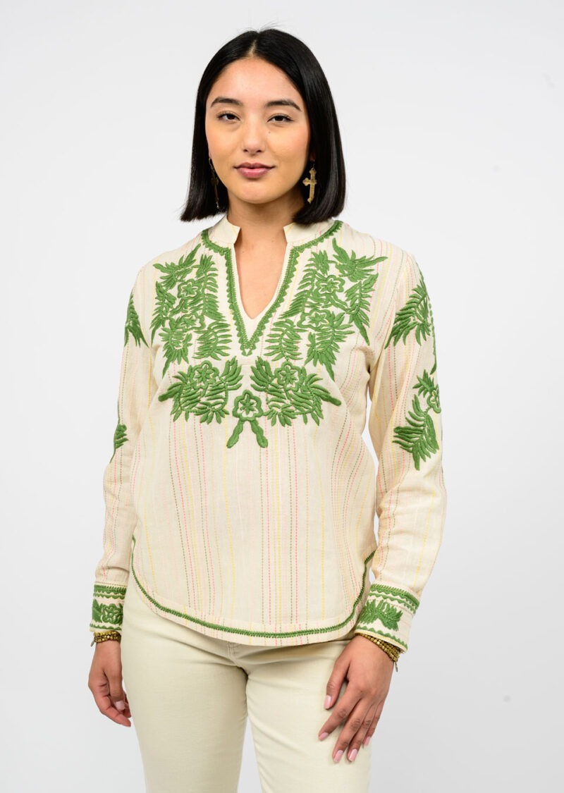 Sister Mary Lizette Embroidered Top in cream