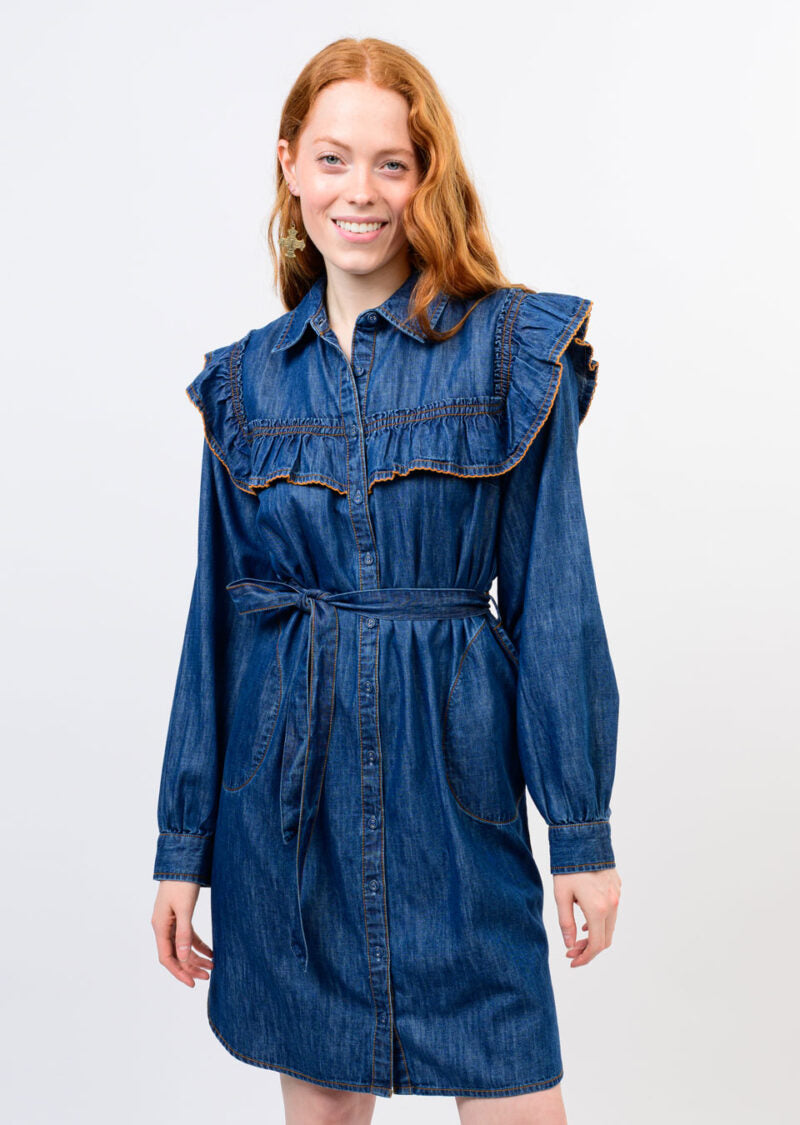blue jean dress western Sister Mary Millie Denim – Bliss Jovani 07928 - Jan's extravagant long short dress Color:DustyRose length skirt Feminine silhouette