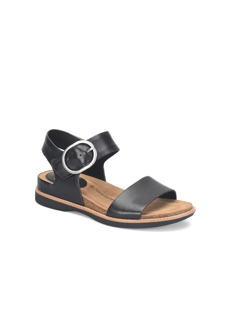 Sofft Bali Oval Strap Buckle Sandals Black Leather