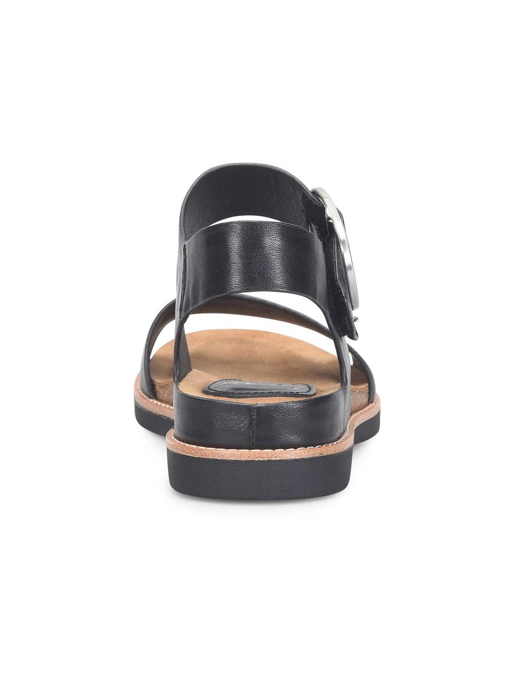 Sofft Bali Oval Strap Buckle Sandals Black Leather