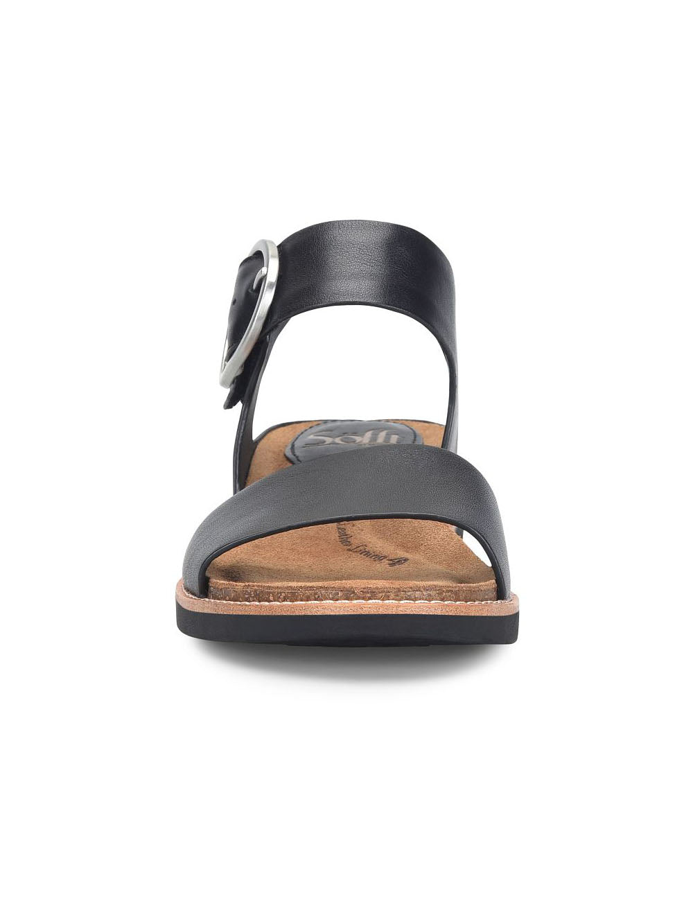 Sofft Bali Oval Strap Buckle Sandals Black Leather