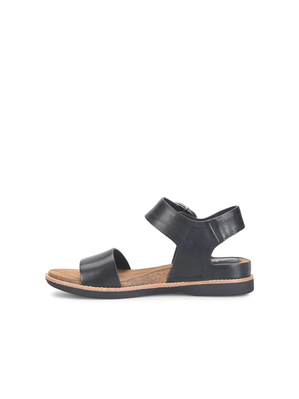 Sofft Bali Oval Strap Buckle Sandals Black Leather